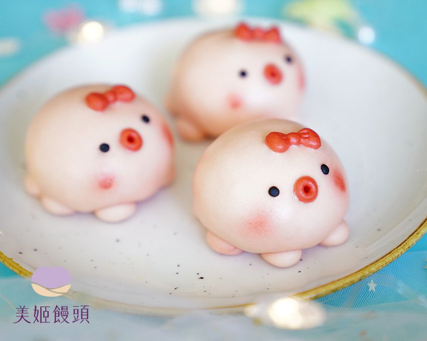 美姬饅頭 - 章魚妹妹鮮乳造型芝麻包 (6入)-55g/顆