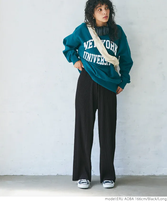 日本 COCA - [可剪裁] 垂墜感修身細摺長褲-灰杏