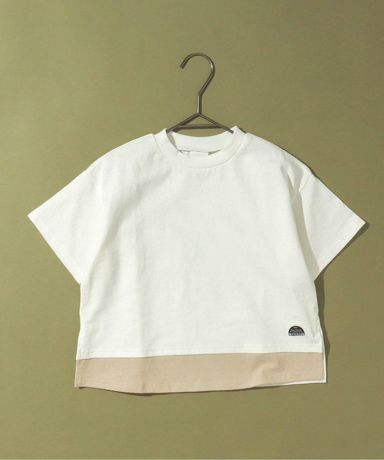 日本 BREEZE - 寬鬆版型背後設計短袖上衣-淺卡其