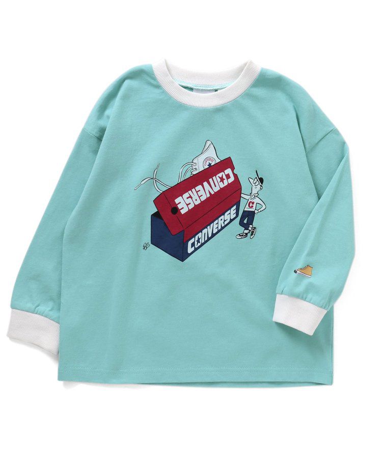 日本 BREEZE - CONVERSE聯名 印花長袖上衣-粉紅