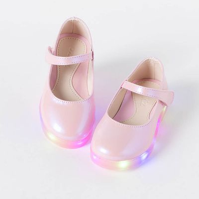 韓國 OZKIZ - (LED)珠光光澤公主鞋-淡粉