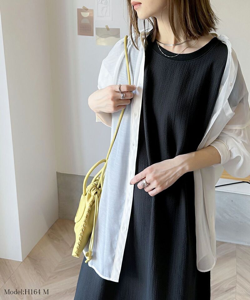 日本 Classical Elf - 極簡圓領修身無袖洋裝-黑