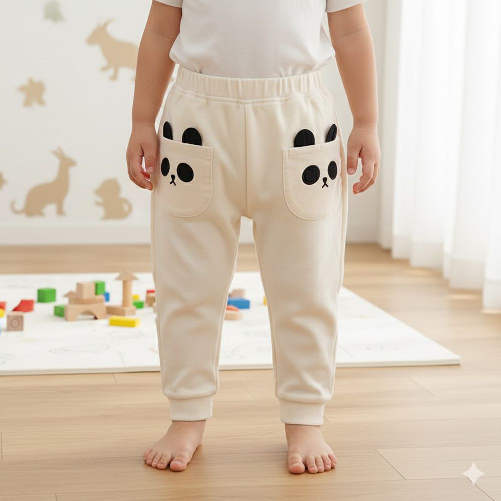 10分褲-動物造型口袋-象牙白色