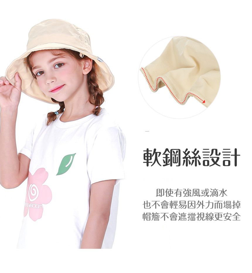 韓國 Beach Boom - 韓製UPF50+軟鋼絲防水透氣防曬帽/漁夫帽-天藍