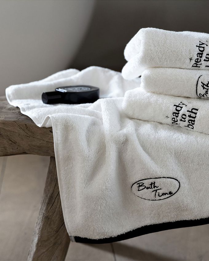 韓國 SSUEIM - 韓國製100%純棉飯店毛巾禮盒4件組40x80cm-文字款