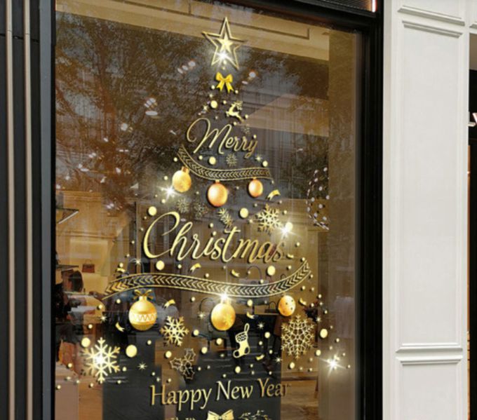 JB Design - 時尚壁貼-QCJ8055金色聖誕樹 (60cm*90cm)