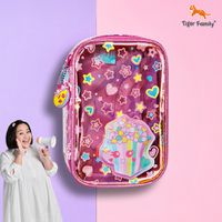 Tiger Family - FunTime亮片文具收納包-香甜爆米花(透明款)