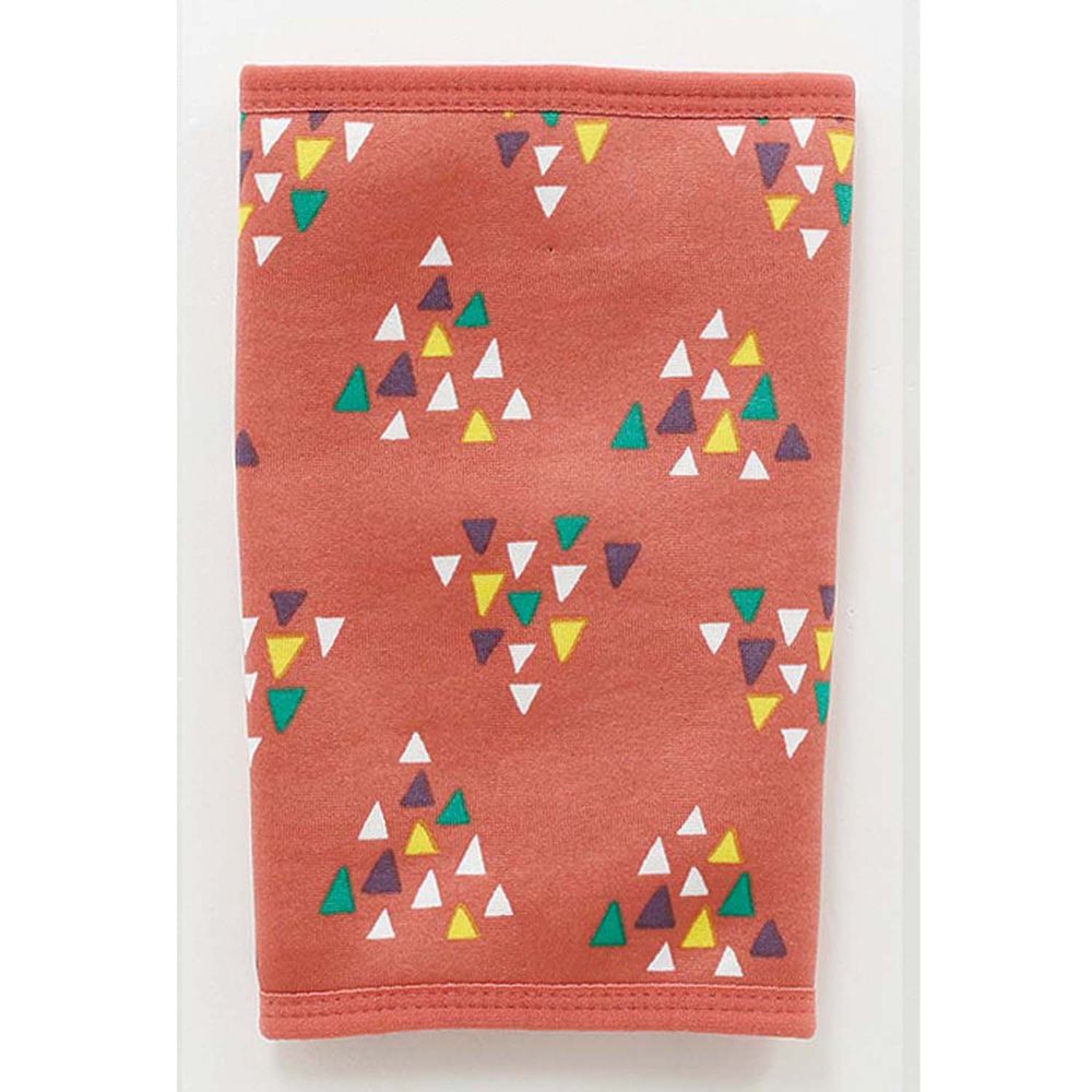 日本丸和 - 雙層機能裏起毛保暖襪套-三角幾何-粉紅 (13x20cm)