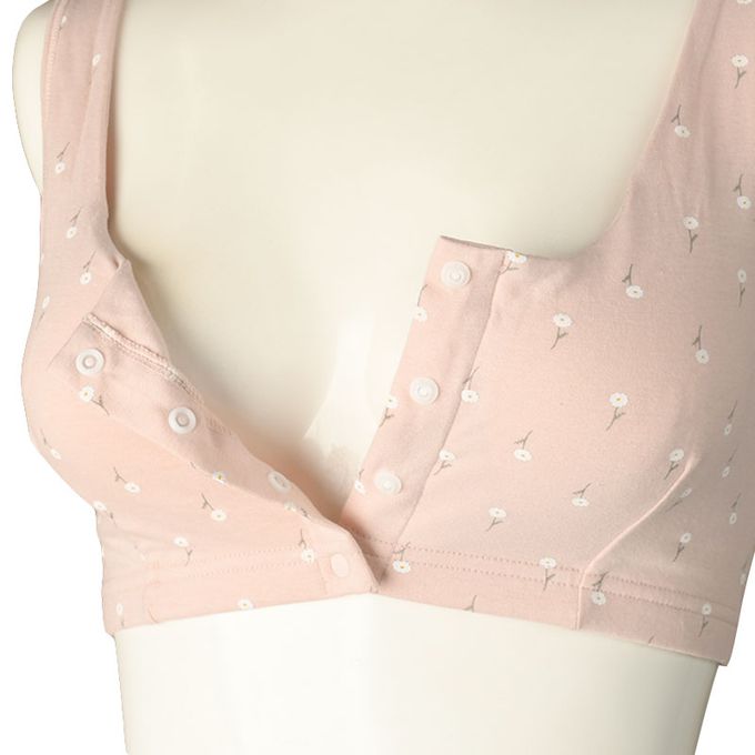 akachan honpo - 半截式內衣-前開式  小花-粉紅色