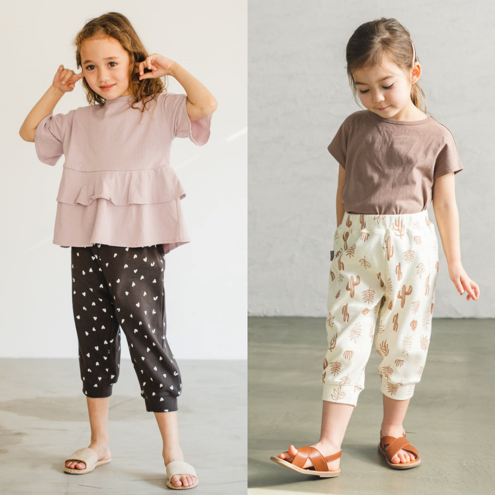 日本 PAIRMANON - 百搭彈性縮口七分褲-格紋-杏