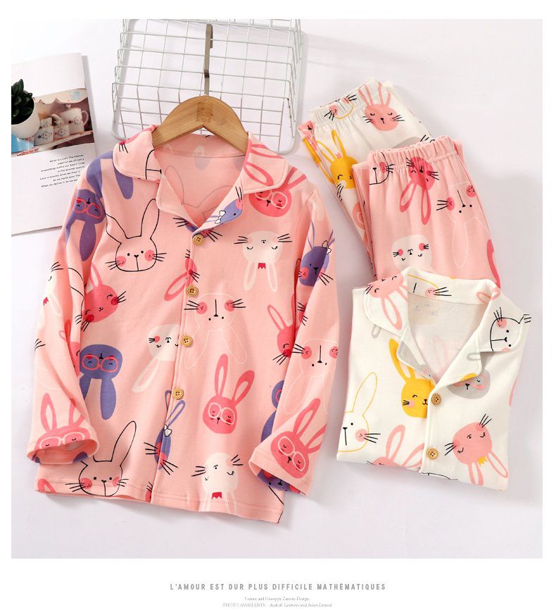 MAMDADKIDS - 純棉排扣睡衣套裝-恐龍世界-麻灰