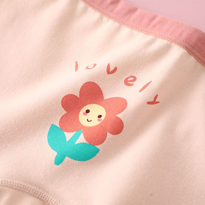 小 pipi - 有機純棉兒童三角內褲3件組_女童-微笑花花