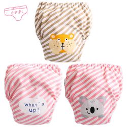 小 pipi - 純棉兒童七層學習褲/訓練褲3入組-條紋兄弟