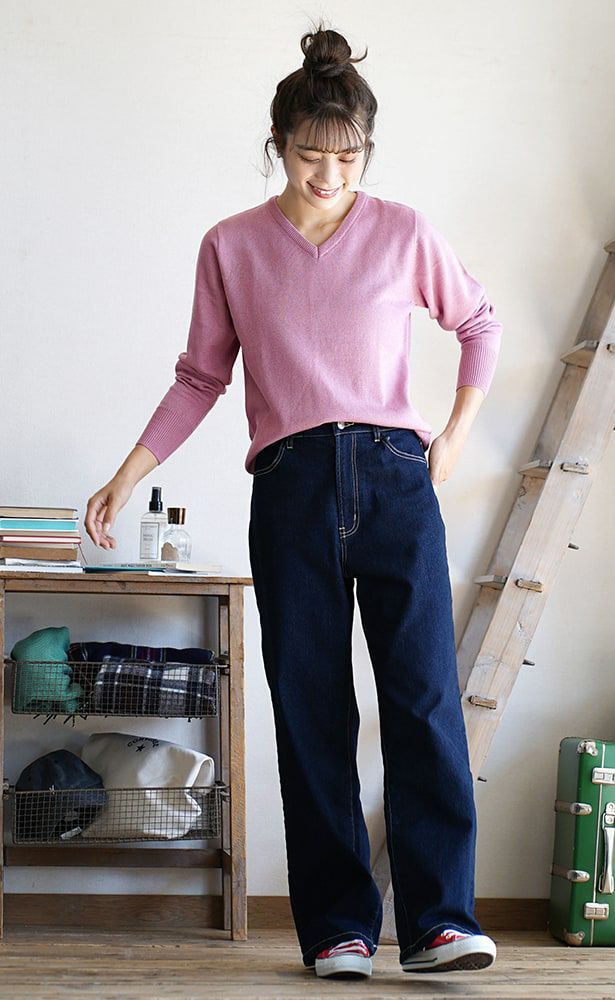 日本 zootie - HEATFUL 吸濕發熱針織Ｖ領上衣-灰杏