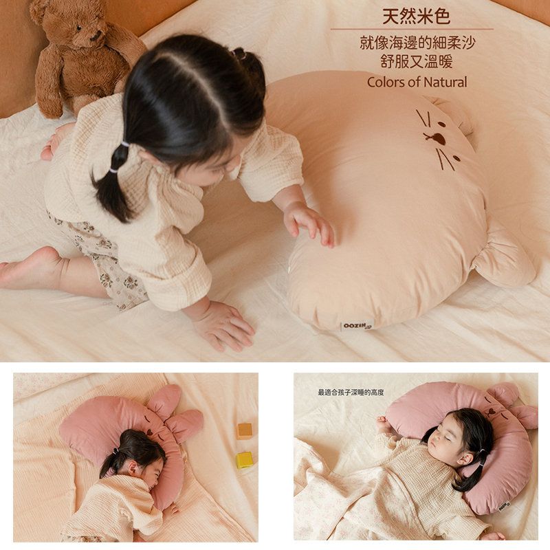 正韓Hello HiZoo - 純手工製動物造型純棉柔感兒童枕/防蟎枕/透氣枕/健康枕-Hi Cat貓貓