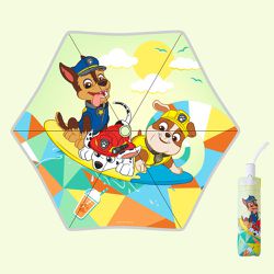 人氣卡通 - 卡通汪汪隊360°反光條+安全圓角自動傘-卡通人物阿奇,毛毛,小礫-黃色