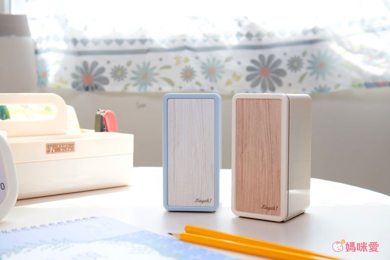 日本文具 SONIC - 木紋文青風手動削鉛筆機-水藍