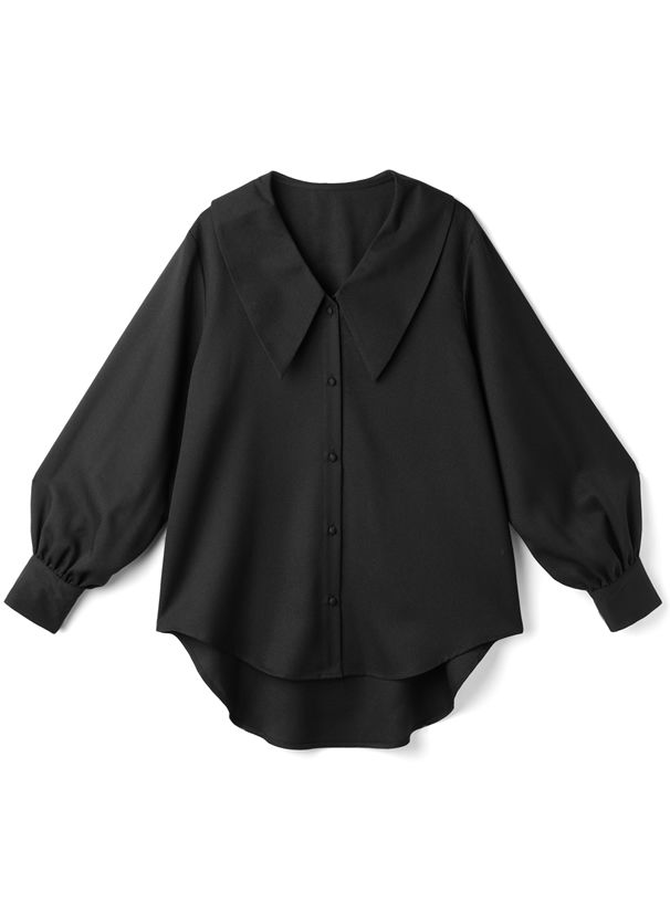 日本 GRL - 水手翻領澎澎長袖襯衫-天使白 (F)