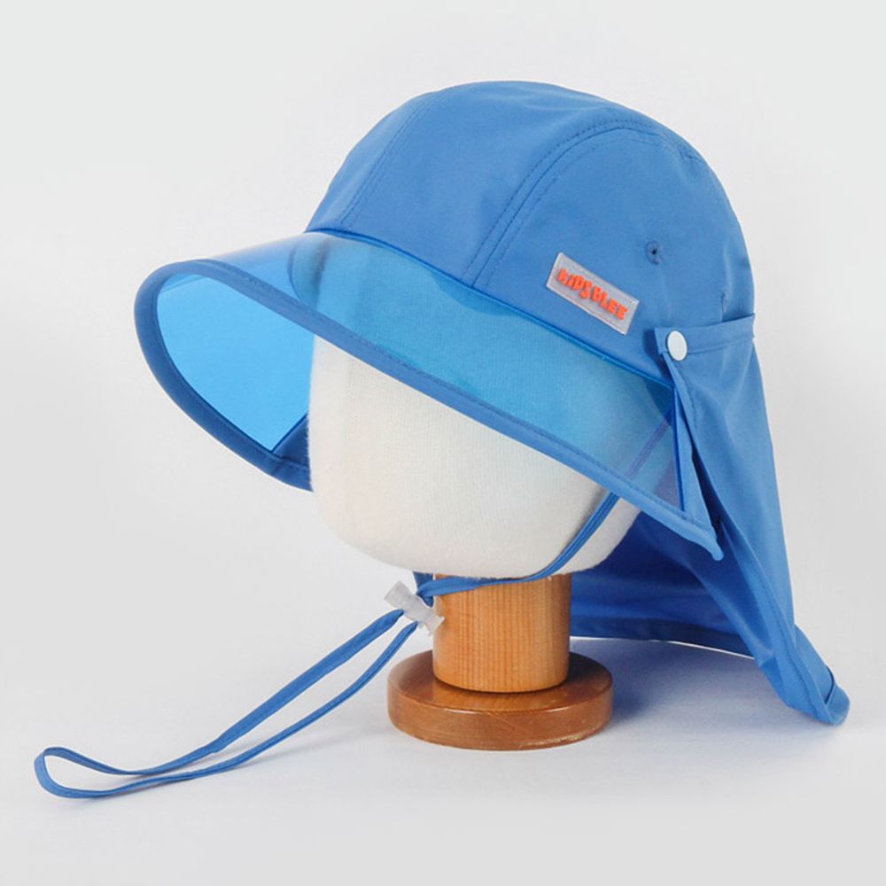 韓國 Babyblee - 抗UV遮陽板遮脖防曬帽-藍 (頭圍：L(50-54cm))
