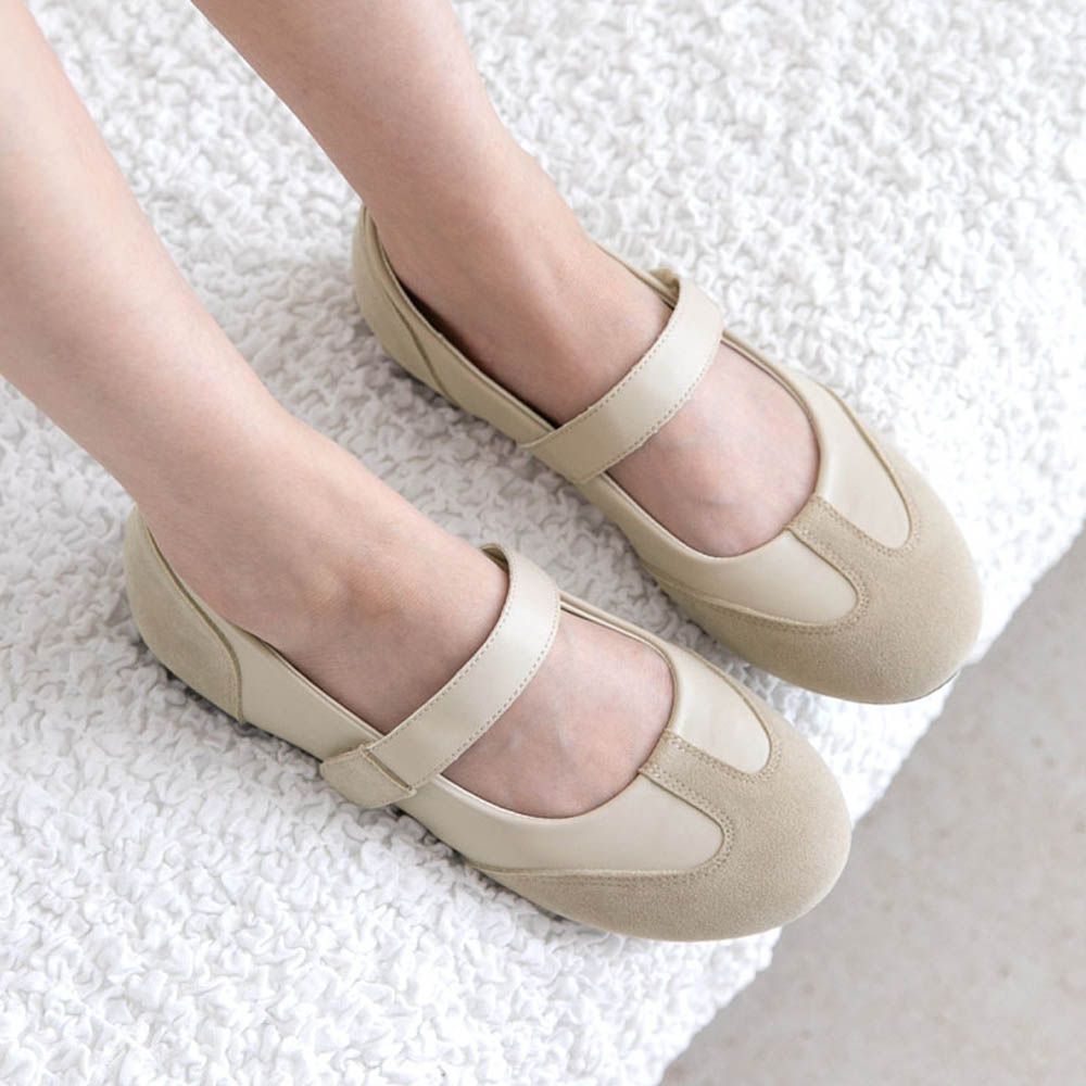 好穿耐走軟底瑪莉珍休閒鞋-米