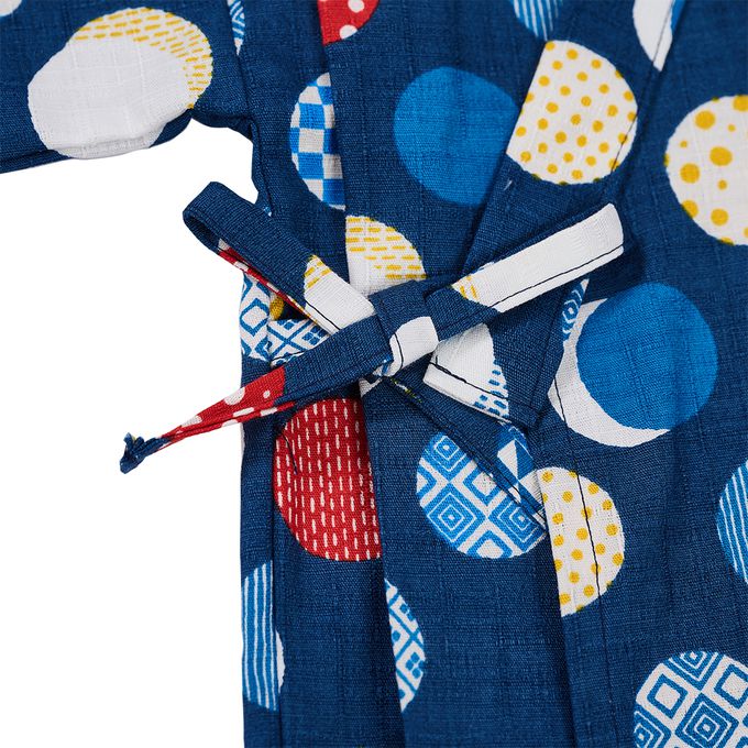 akachan honpo - 兩件式甚平-和風圓圈-深藍色