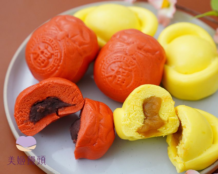 美姬饅頭 - 財源廣進鮮乳造型饅頭-6入-45g/顆