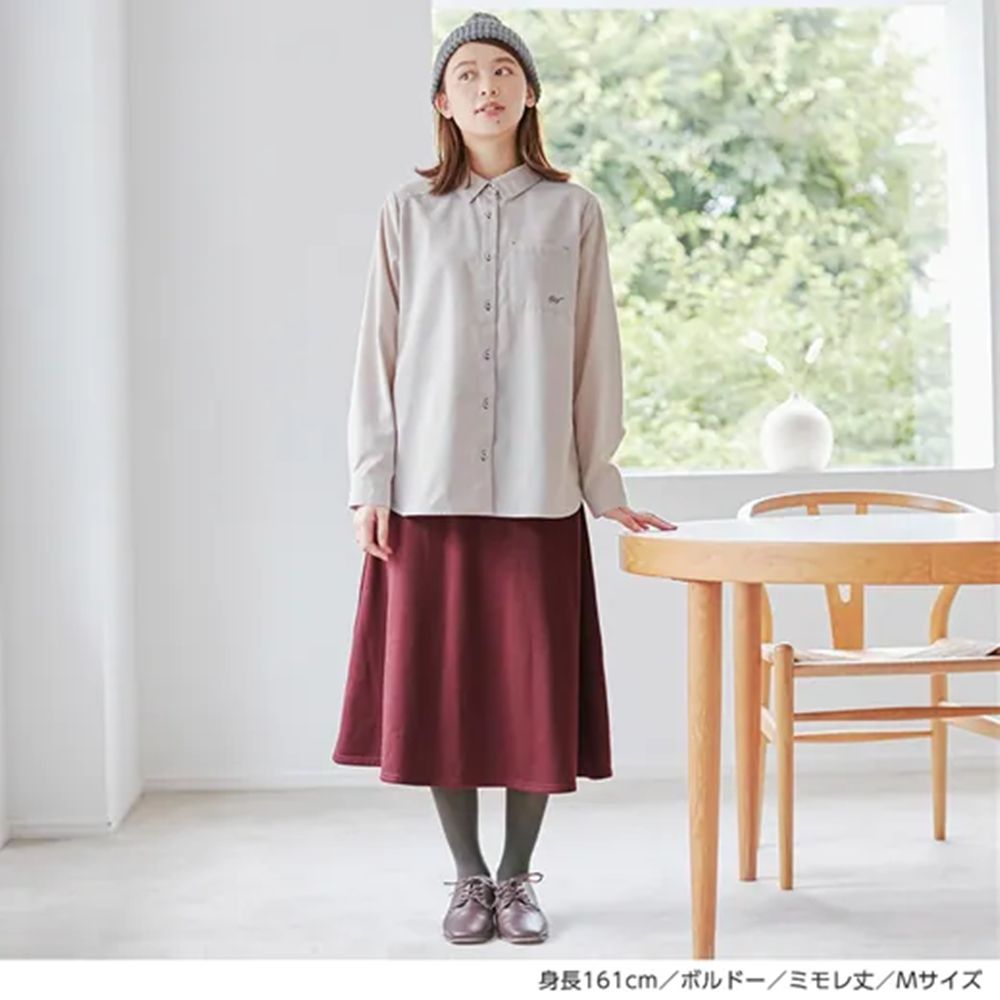 日本 BELLUNA - 蓄熱保暖百搭長裙-深藍