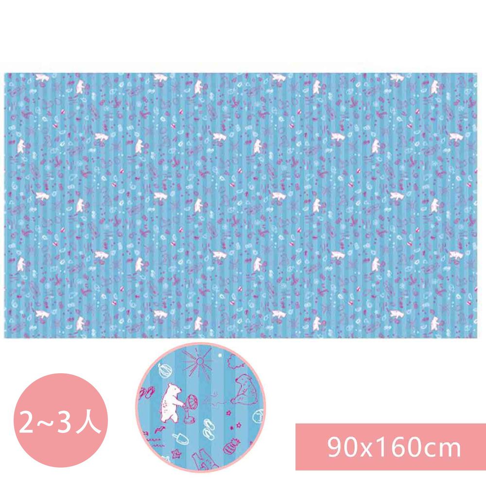 日本 Pearl 金屬 - 超輕薄防水野餐墊(2-3人)-北極熊-水藍 (90x160cm)