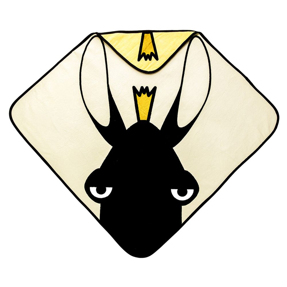 Babylivia - 有機棉連帽浴巾-麋鹿-淡黃色