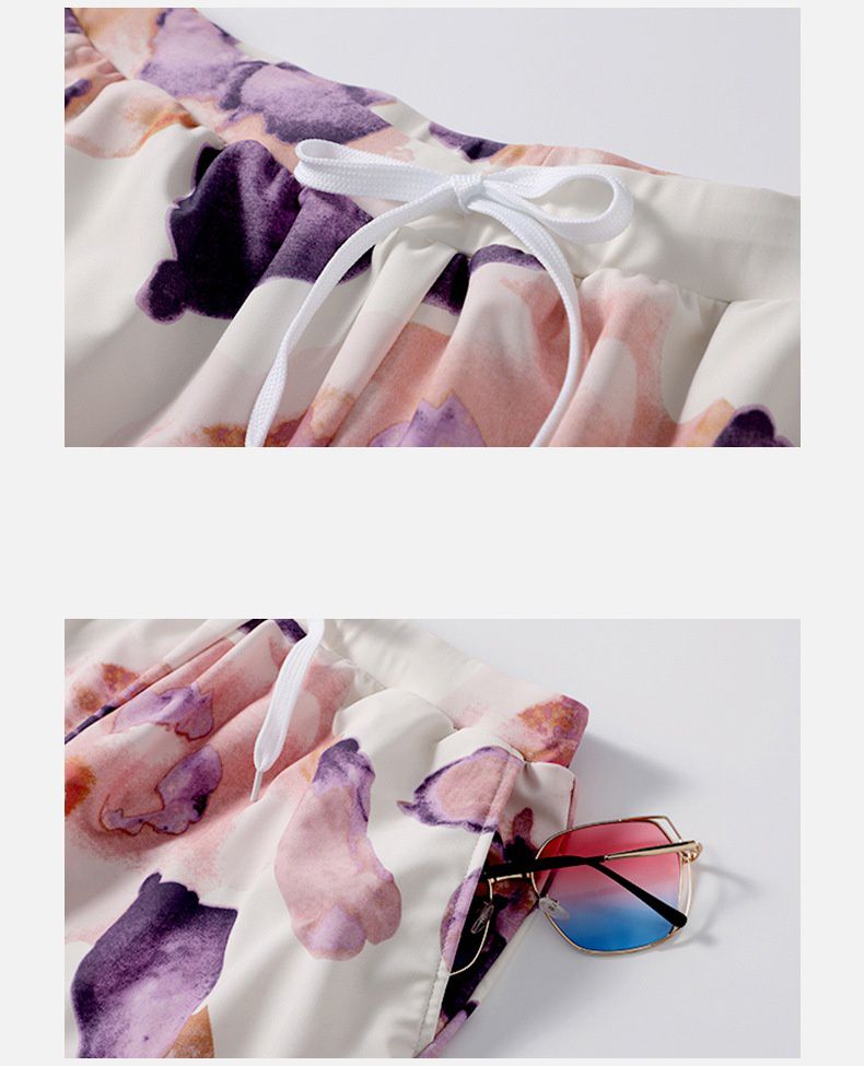 男士泳褲-唯美花瓣-紫+粉-直播專屬