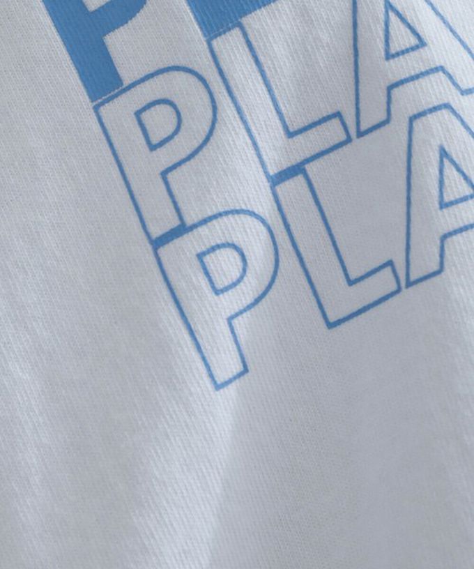 日本 Lupilien - 16OE天竺棉 法式英文標語短袖上衣-白