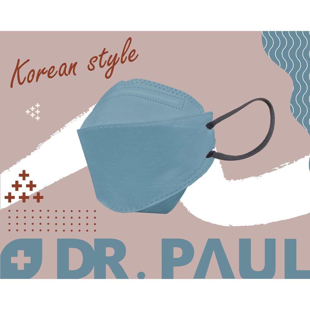 Dr. PAUL - 成人醫療級韓式4D魚形口罩/雙鋼印/台灣製-KF94/3D韓版/三片接合-海軍藍 (21x18cm)-10入/盒(未滅菌)