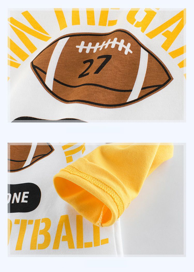 純棉長袖上衣-美式足球-黃色