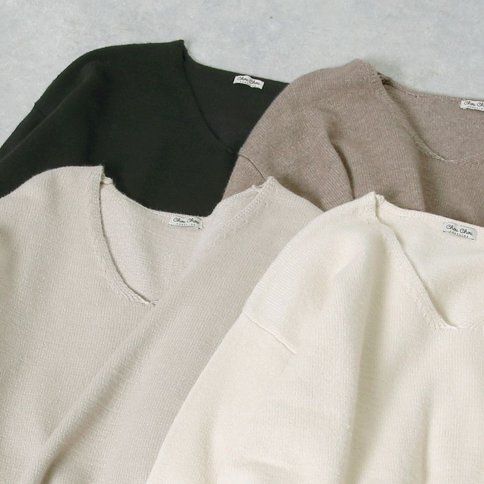 日本 Rejoule - 法式慵懶圓領針織毛衣-摩卡棕