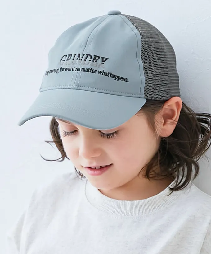 日本 devirock - 透氣網眼休閒卡車帽(可親子裝)-小花-紫羅蘭