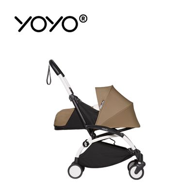 Stokke - YOYO² 法國 0+ 推車組合(含車架)-白色車架+太妃糖褐色