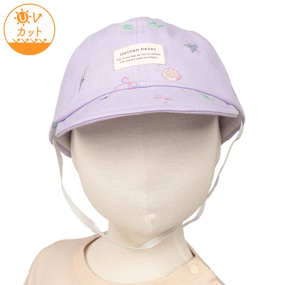 帽子-滿版刺繡-紫色