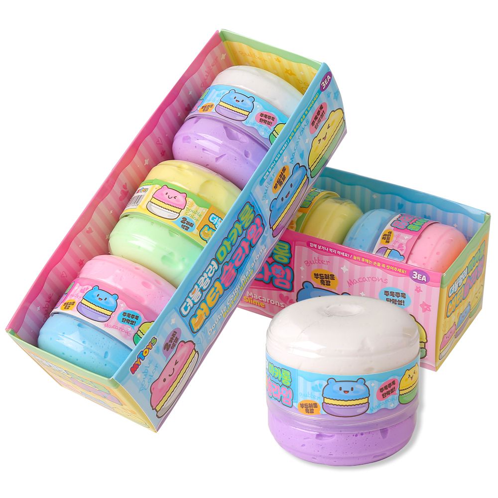 雙色奶油棉花糖史萊姆3入組-160g*3入(紫白/藍粉/綠黃)