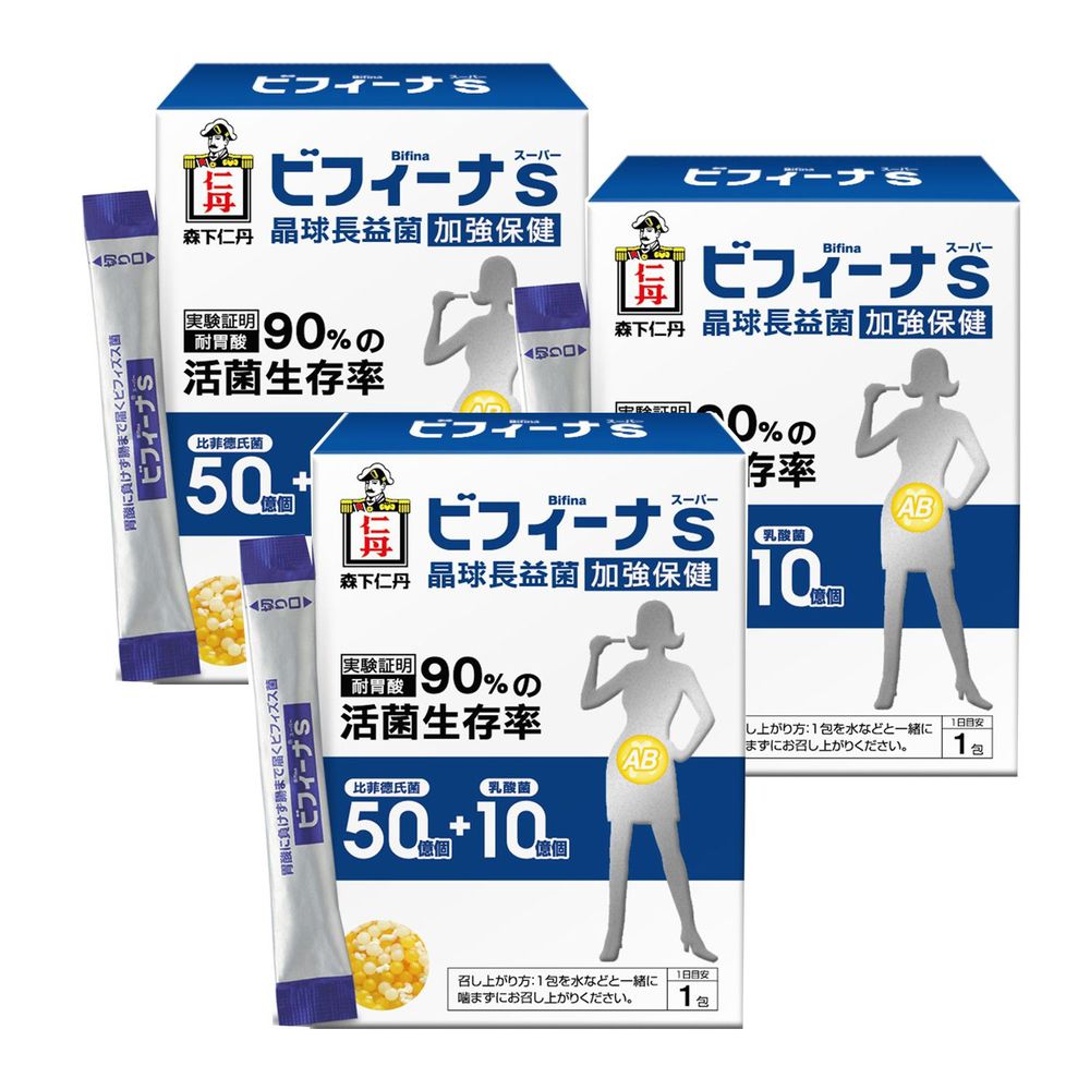 日本森下仁丹 - 50+10晶球長益菌-加強保健3盒組(30條/盒)-暢銷款3盒組