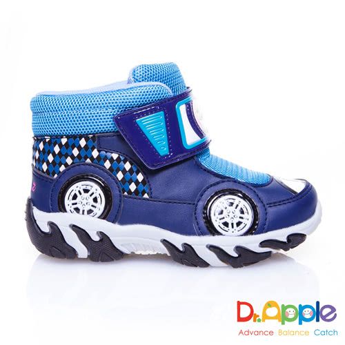Dr. Apple - 機能童鞋_拉風急速賽車手中筒童靴-藍