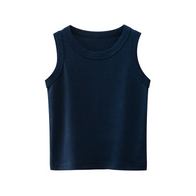 27KIDS - 純棉無袖背心上衣-藏青