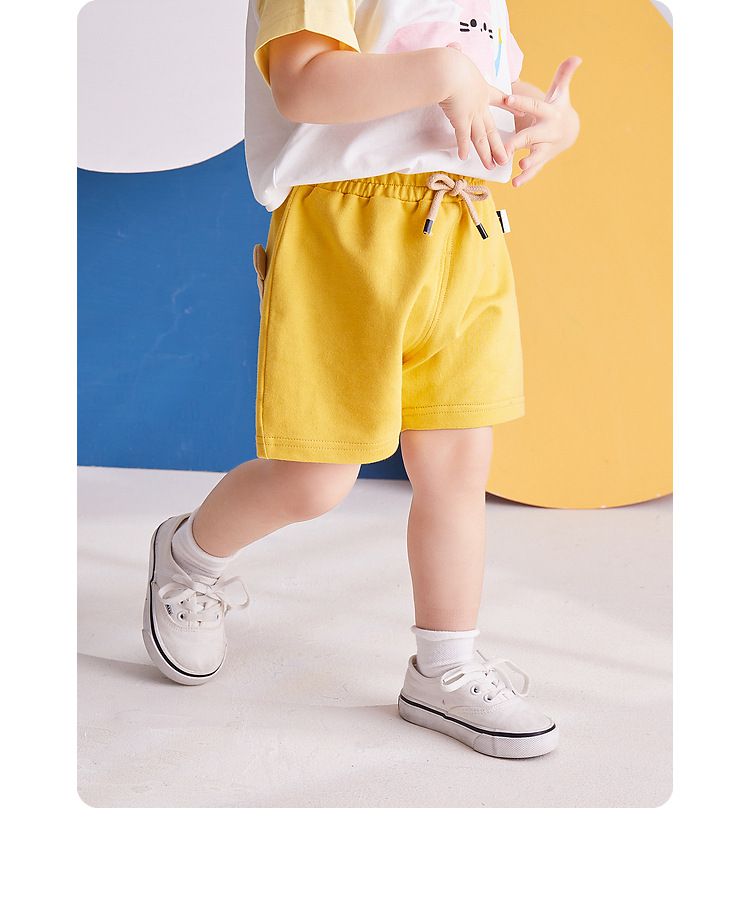 Q萌腰鬆緊短褲-小象-灰色