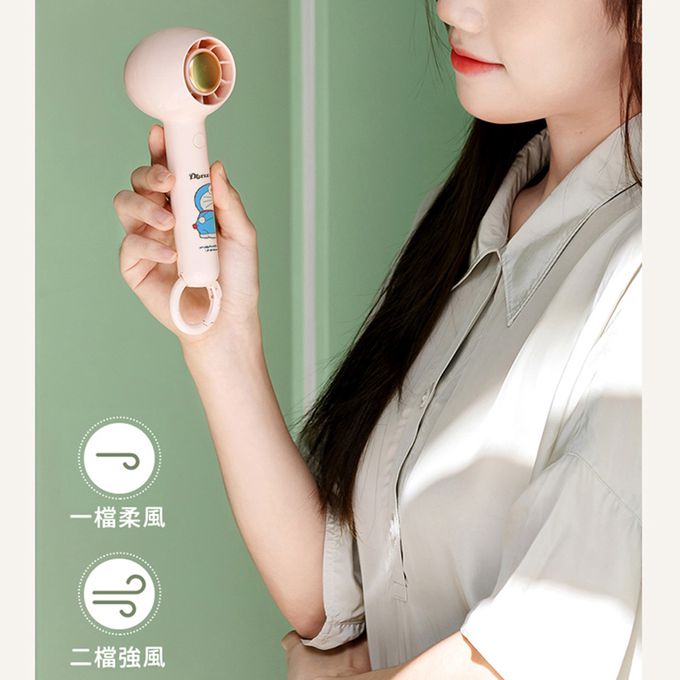 REMAX - 哆啦A夢手持桌立風扇-小叮噹粉色