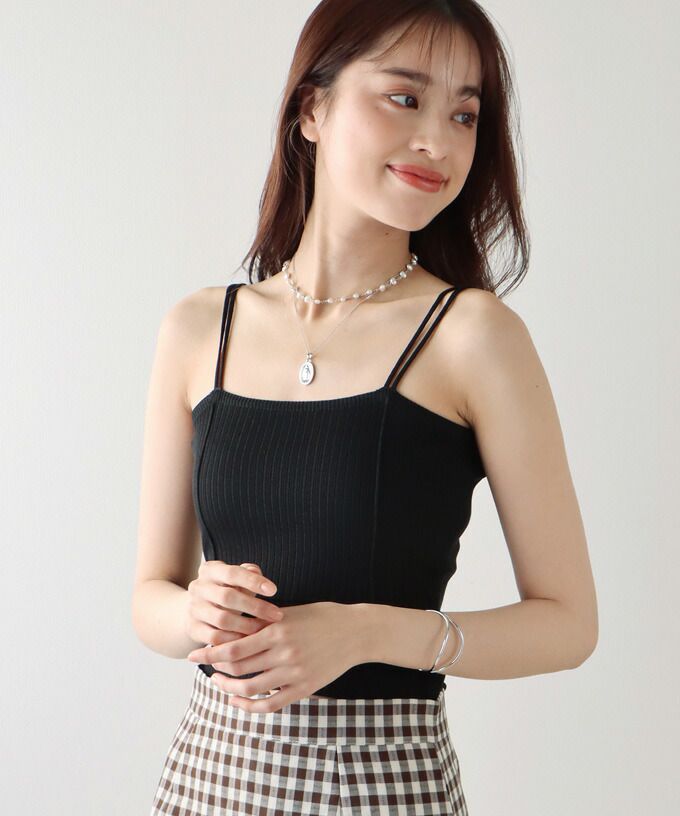 日本 BLUE EAST - 夏日必備彈性貼身細肩帶內搭/上衣-紫