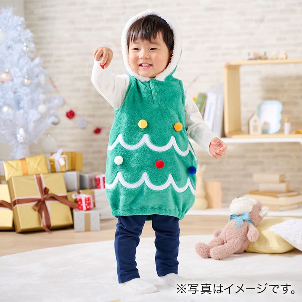 聖誕背心-聖誕樹-綠色 (80~90cm)
