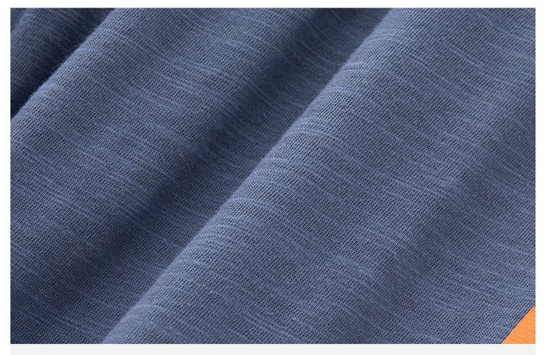 竹節棉束口長褲/防蚊褲-方形幾何-灰藍色