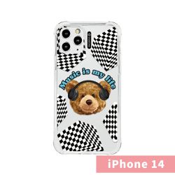 韓國 SHARON6 - 設計款防摔手機殼-音樂泰迪 (iPhone-14)