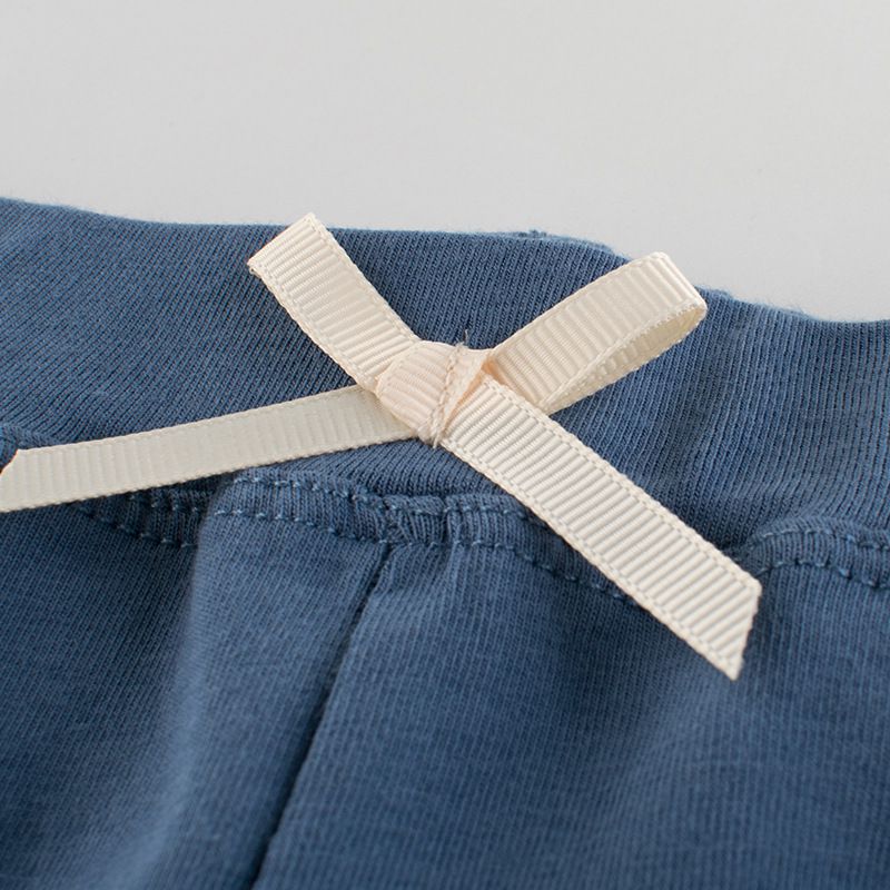 棉質短褲-花邊-深藍色