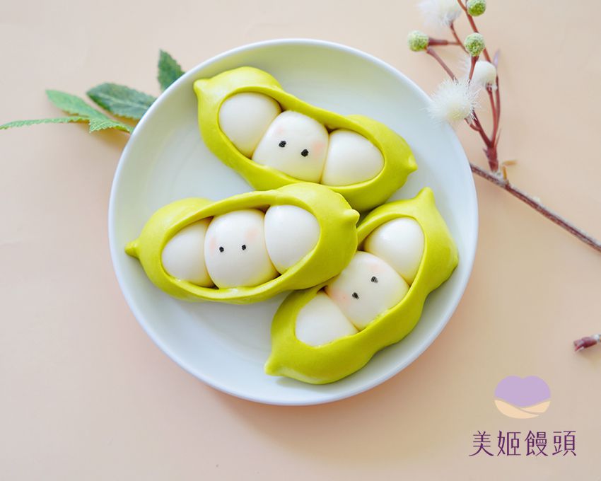 美姬饅頭 - 豆莢寶寶鮮乳造型饅頭-6入-25g/顆