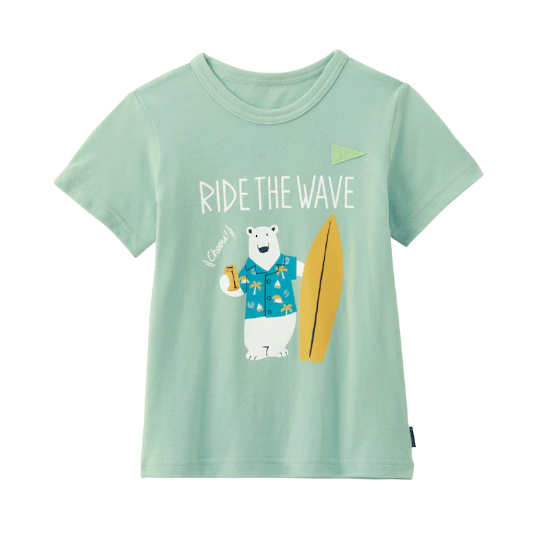 日本千趣會 - GITA 天竺棉印花短T-海岸旅行車與狗-杏